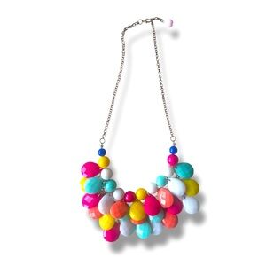 WOMEN’S Colourful Teardrop Multi Layered Faceted Resin Beaded Statement Necklace